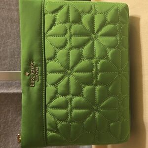 kate spade Green Quilted Cosmetic Bag